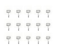 Verazquy Large Self Adhesive Hooks Heavy Duty 80lb Max 15 Pack Clear Wall Hooks No Nails Needed Waterproof Rustproof Sticky for Bathroom Kitchen Home Office Traceless Removable for Smooth Walls