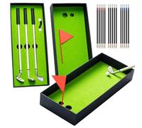 Verazquy Mini Golf Pen Set - Putter Ballpoint Pen Golfers Gift Box Set, Mini Pens with Golf Balls Flag Funny Pen for Golf Lovers Desktop Golf Accessories Novelty Gift for Men Women Kids