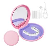 Verazquy Retainer Case - Slim Aligner Cases for Invisalign Denture Case Mouthguard Case with Removal Tools, Chewies Brush for False Teeth Storage Orthodontic Dental Retainer