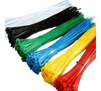 Verazquy Reusable Cable Ties 8 Inch 200mm 100pcs Coloured Cable Ties Heavy Duty Releasable Nylon Zip Multi-Purpose Wraps for Home Garden Office DIY Organisation