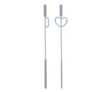 Verazquy Silicone Straw Cleaner Brush 2-Pack Dual Diameter Straw Cleaning Brushes with Long Handle for Tall Tumblers Glass Metal Straws Heart-Shaped 6mm +Square 9mm Sky Blue with a 10mm Brush Head