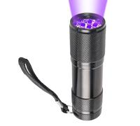 Verazquy UV Torch, 9 LED Small Ultraviolet Flashlight Powerful Blacklight UV Lamp Light Pets Urine Counterfeit Money Find Dry Stains On Carpets Detector, 3AAA Batteries (Not Included)