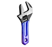 Verazquy Wide Mouth Adjustable Wrench and Pipe Wrench 2-in-1, 40mm Extra Large Jaw Capacity Chrome Vanadium Steel Stubby Short Handle with Bi-Material Soft Grip Spanner for Plumbing and DIY