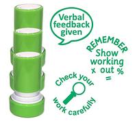 Verbal Feedback, Check Your Work Carefully, Show Your Working Out. Teacher Stamps. 3 Stamp Set, 22mm, Self-Inking, Reinkable*