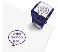 Verbal Feedback Given Pre Inked School Teachers Feedback Marking Stamper Stamp 25mm Primary Teaching Services (Purple)