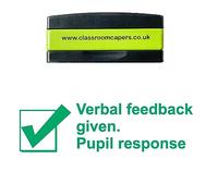 Verbal feedback given. Pupil response-Pick 'n' Mix Layered Stakz Teacher Stamp - Green Ink