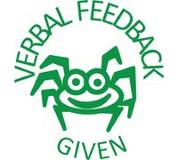 "Verbal feedback given" Self inking teacher reward stamp X12149