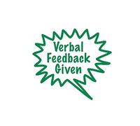 “Verbal Feedback Given” Teacher Stamp - Pre-Inked Trodat Printy 4933 Stamper in Green Ink - Self-Inking Marking Tool for Teachers, Pupils’ Exercise Books & Classroom Feedback - By SuperStickers