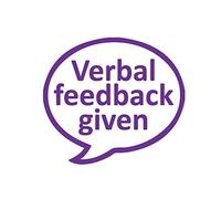 Verbal Feedback Given Teacher Stamp. Self-Inking, 22mm, Reinkable, Quality Feedback Stamper, Purple Ink