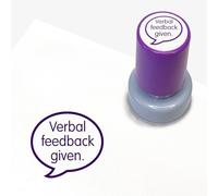 Verbal Feedback Pre Inked School Teachers Marking Stamper Stamp 20mm Primary Teaching Services (Purple)
