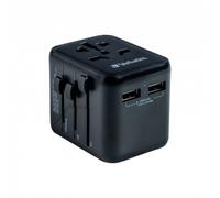 Verbatim 10A 2500W AC Travel Adapter