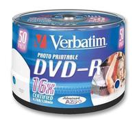 VERBATIM - 16x Speed DVD-R Wide Inkjet Printable Blank DVDs - 50 Pack Spindle