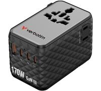 Verbatim 170W Universal Travel Adapter with GaN III Technology Black
