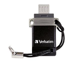 Verbatim 2 in 1 Dual USB Stick OTG USB 2.0 and Micro USB - 16GB - USB memory stick - for Laptop Notebook Ultrabook Smartphone Tablet - USB 2.0 Stick - data stick - black