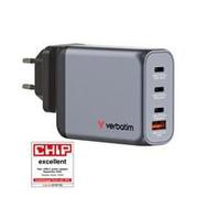 Verbatim GNC-100 GaN Charger 100W with 2 x USB-C PD 100W / 1 x USB-C PD 65W / 1 x USB-A QC 3.0 (EU/UK/US)