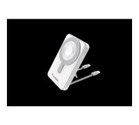 Verbatim Charge 'n' Go MagSafe Power Bank 10000 mAh [Silver] 15 W Magnetic - PD 22.5 W Quick Charge Function, LED Display & Foldable Stand for iPhone 17/16/15/14/13/12 Pro - Includes Two USB-C Cables