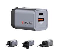 Verbatim GNC-35 GaN Charger 35W with 1 x USB-C PD 35W / 1 x USB-A QC 3.0 (EU/UK/US)