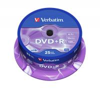 Verbatim 43500 4.7GB 16x DVD+R Matt Silver - 25pk Spindle 43500