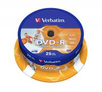 Verbatim DVD-R Wide Inkjet Printable ID Brand 4.7GB DVD-R AZO 25pc(s)