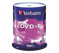 Verbatim 4.7GB up to16x Branded Recordable Disc DVD+R 100 Disc Spindle 95098