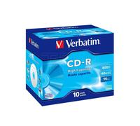 Verbatim 40x CD-R 800MB High Capacity 90 Minute CD-R - 10 Discs in Cases (43428)