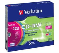 Verbatim CD-RW Colour 12x CD-RW 700MB 5pc(s)
