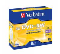 Verbatim 43229 DVD+RW SERL 4.7GB 4X Matt Silver 5 Pack