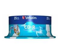 Verbatim (43439) CD-R Wide Inkjet Printable ID Branded 25 Pack Spindle AZO 700MB 52X