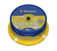 Verbatim 43489 4.7GB 4x Matt Silver DVD+RW - 25 Pack