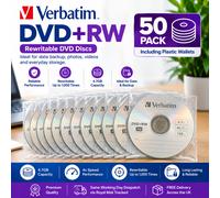 Verbatim 43489 DVD+RW 4.7GB 4x Rewritable Blank Discs+Plastic Wallets Wholesale