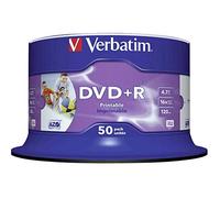 Verbatim 43512 4.7GB 16x Wide Inkjet Printable DVD+R - 50 Pack Spindle