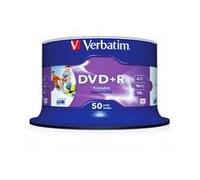 Verbatim (43512) DVD+R 16X 4.7GB 50 Pack Spindle Wide Inkjet Printable No ID