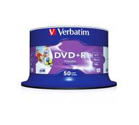 Verbatim (43512) DVD+R 16X 4.7GB 50 Pack Spindle Wide Inkjet Printable No ID