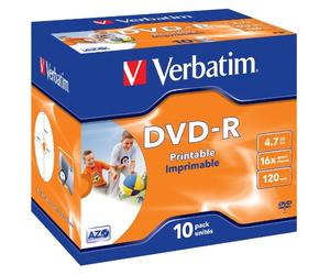 Verbatim 43521/10 4.7GB DVD-R blank DVD - blank DVDs (4.7 GB, DVD-R, 120 mm, Cakebox)