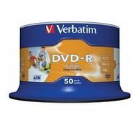 Verbatim (43533)DVD-R 16X 4.7GB 50 Pack Spindle Wide Inkjet Printable No ID