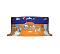 Verbatim 43538 16x Wide Printable DVD-R - Spindle 25 Pack