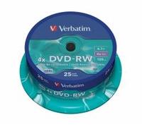 Verbatim 43639 - 25PK 4.7GB 4X DVD-RW Spindle