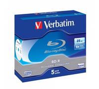 Verbatim 43715 BD-R Single Layer 25GB 6X White Blue 5 Pack-promo