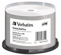 Verbatim 43755 DVD-R AZO 4.7GB 16X DL+ White Thermal 50 Pack