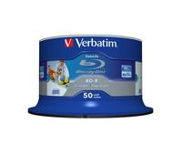 Verbatim 43812. Type: BD-R Native capacity: 25 GB Recording laser wavelength: 405 nm. Quantity per pack: 50 pc(s) Package type: spindle