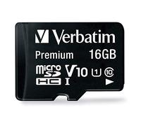 Verbatim 44082 16 GB Class 10 MicroSDHC Memory Card with Adaptor