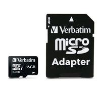 Verbatim 44082 MicroSDHC Memory Card 16GB Class 10 SD Adapter