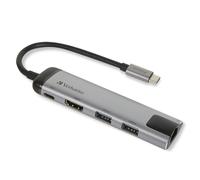 Verbatim 49141 laptop dock/port replicator USB 3.2 Gen 1 (3.1 Gen 1) Type-C Black, Silver