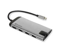 Verbatim 49142 laptop dock/port replicator USB 3.2 Gen 1 (3.1 Gen 1) Type-C Black, Silver