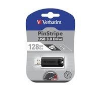 Verbatim 49319 128GB Store'n'Go Pinstripe USB 3.2 Gen 1 Flash Drive, Black
