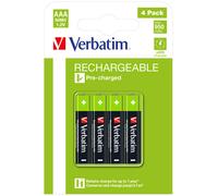 Verbatim AAA Rechargeable Batteries 4 Pack