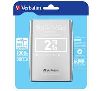 Verbatim 53189 2 TB Store 'n' Go USB 3.0 Portable Hard Drive - Silver, 187834