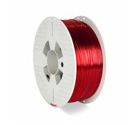 Verbatim 55054. Printing material: Polyethylene Terephthalate Glycol (PETG) Printing colours: Red Transparent Brand compatibility: Any brand. Weight: 1 kg Thickness: 1.75 mm. Quantity per pack: 1 pc(s