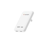 Verbatim 65W GaN USB-C Charger, Slim Fast Wall Charger, Dual USB-C Ports - White