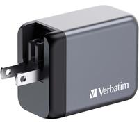 Verbatim GNC-65 GaN Wall Charger, 3-Port, UK/US/EU Compatible, 2X USB-C 65w PD 3